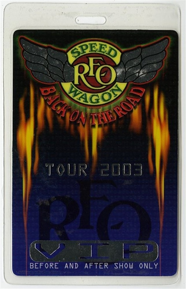 REO Speedwagon 2003 Concert Tour VIP Foil Laminated Backstage Pass