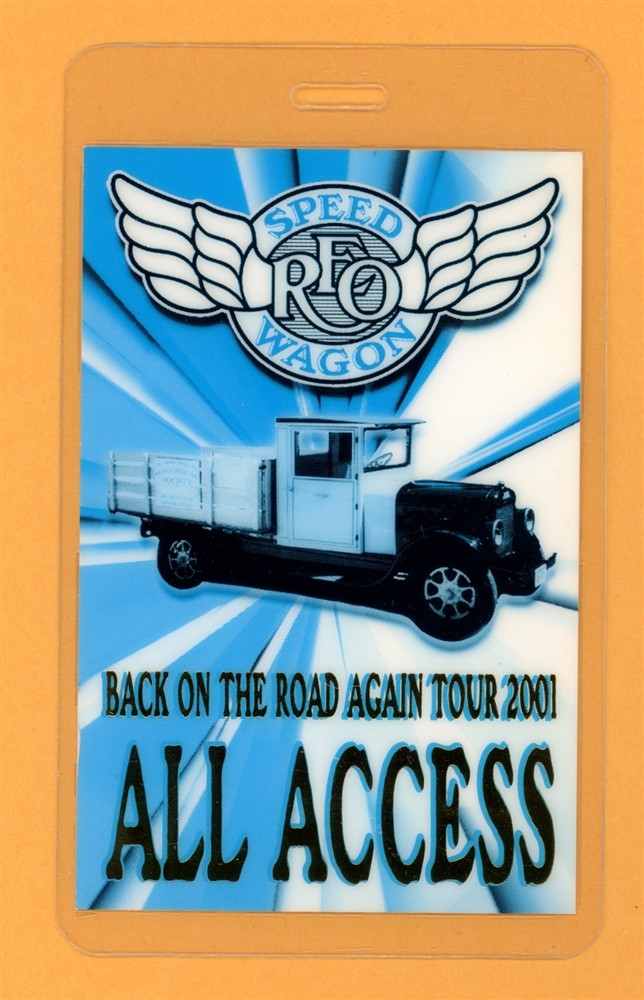 REO Speedwagon All Access Laminated Backstage Pass - 2001 Back on The Road Tour