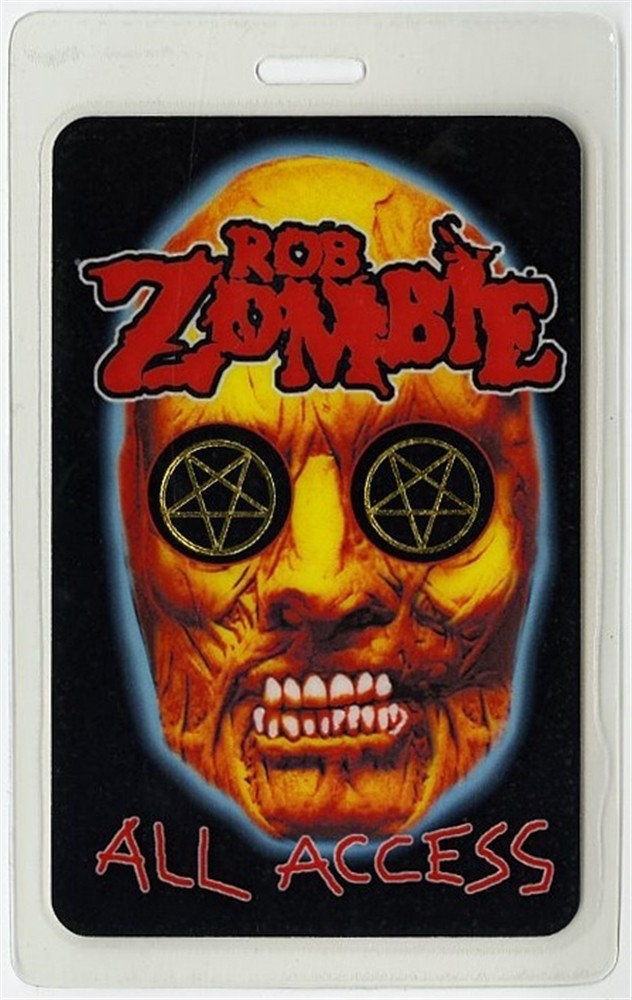Rob Zombie 2002 Demon Speeding Concert Tour All Access Laminated Backstage Pass