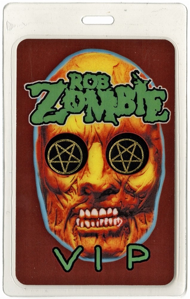 Rob Zombie 2002 VIP Concert Tour Laminated Backstage Pass