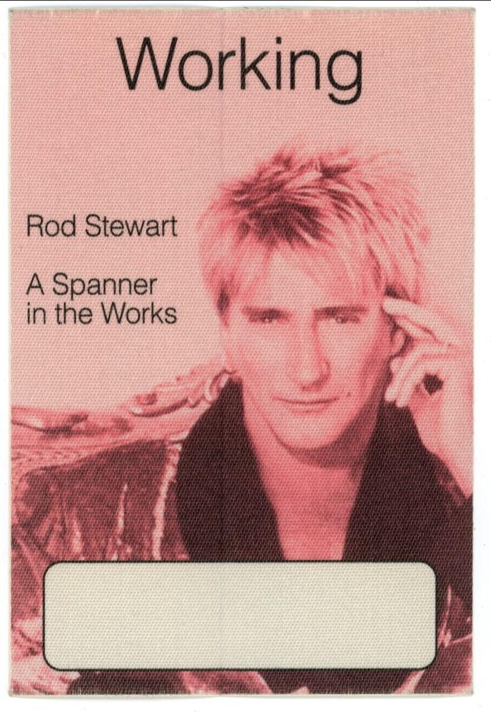 Rod Stewart 1995 Spanner in the Works Concert Tour Working Backstage Pass