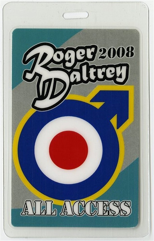 Roger Daltrey 2008 Concert Tour Laminated Backstage Pass AA The Who
