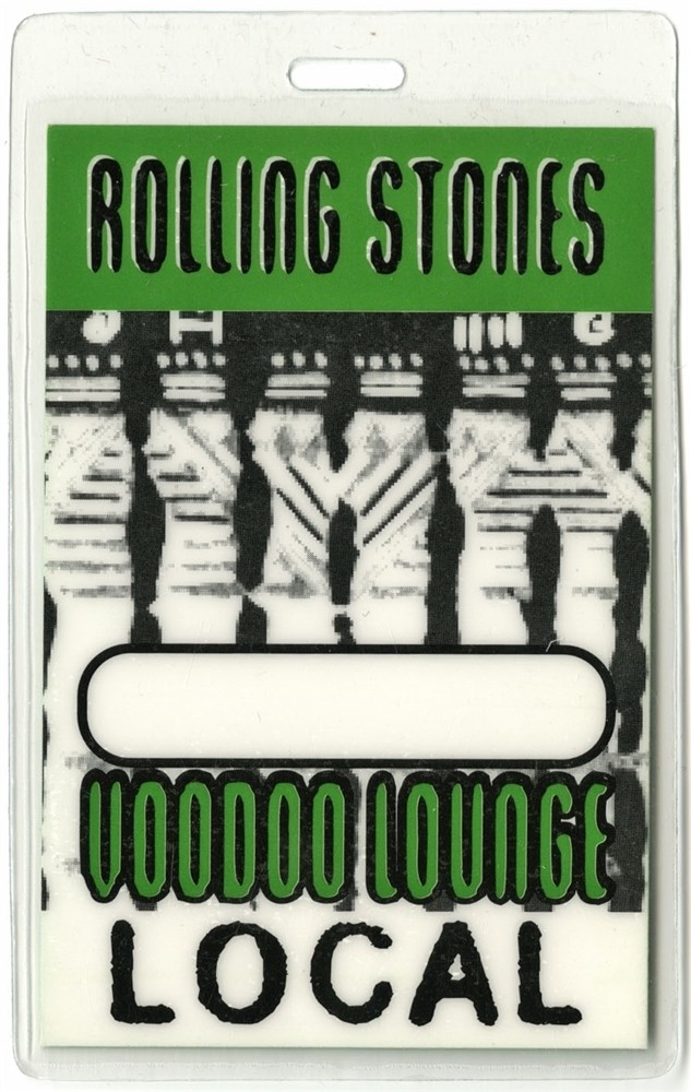 Rolling Stones 1994 Concert Laminate Backstage Pass Voodoo Lounge Tour