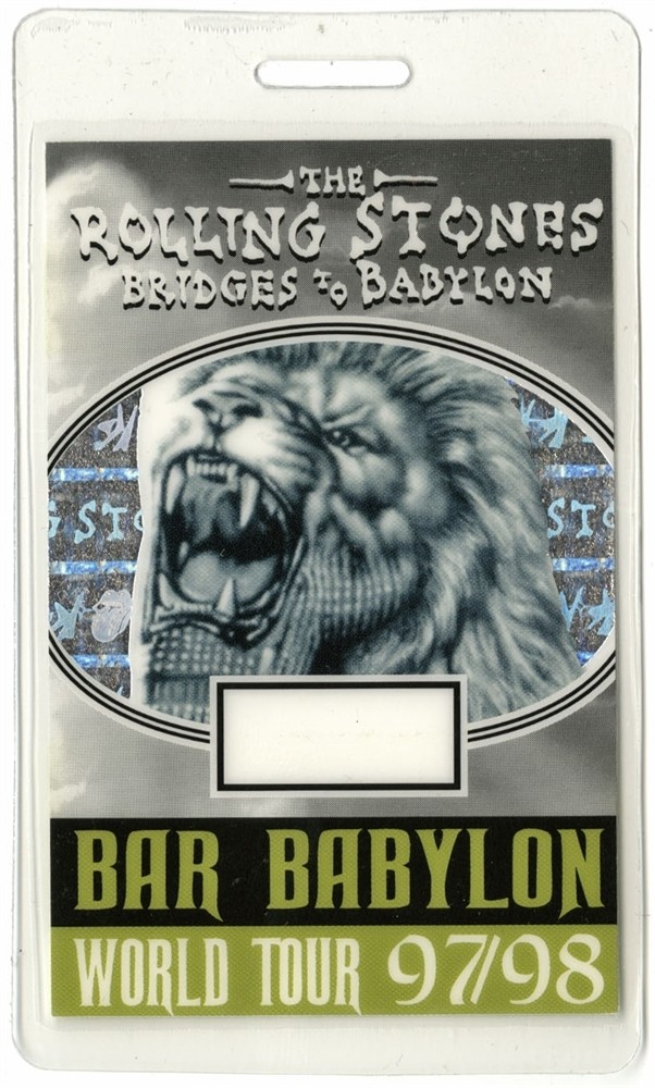 Rolling Stones 1997 Bridges to Babylon Concert Tour Laminated Backstage Pass