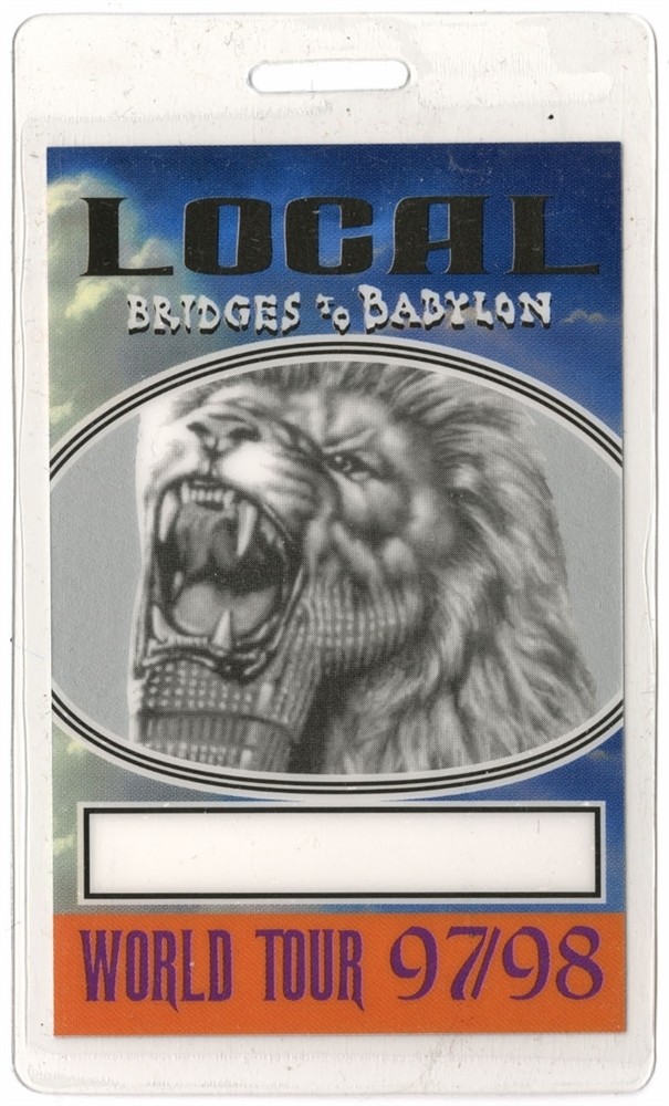 Rolling Stones 1997 Laminate Backstage Pass Bridges Babylon Tour - Small