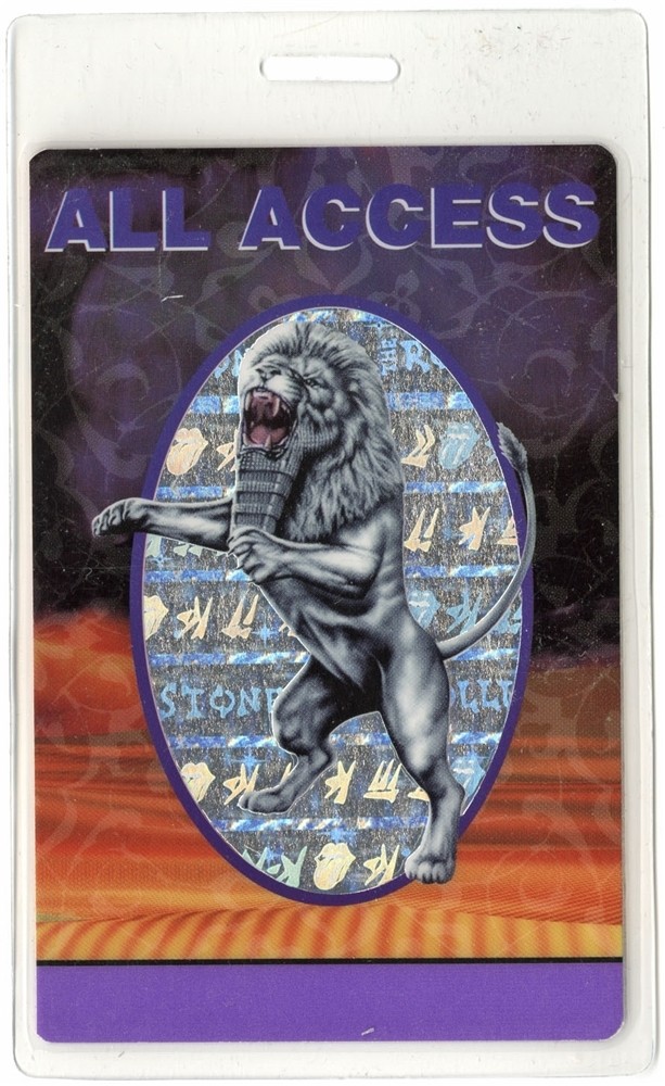 Rolling Stones 1997 Laminated Backstage Pass Bridges to Babylon Tour