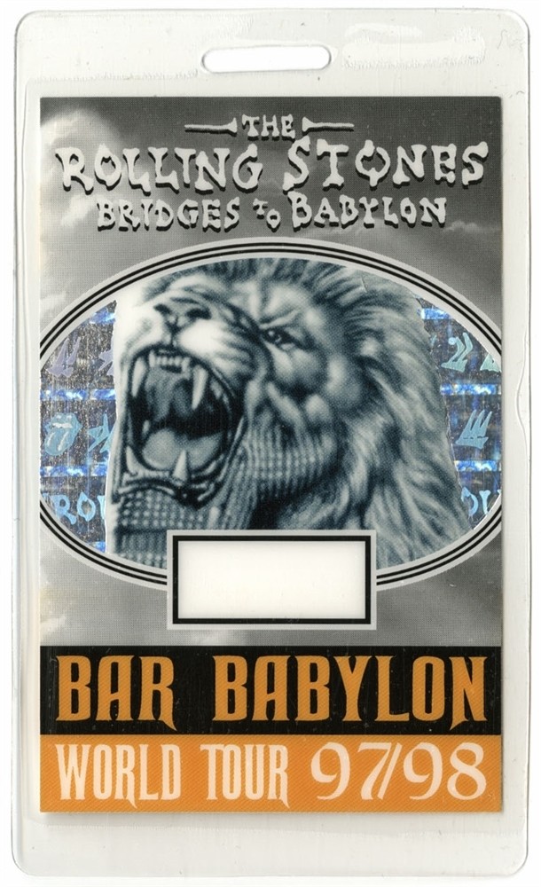 Rolling Stones 1997 Laminated Backstage Pass Bridges to Babylon Tour
