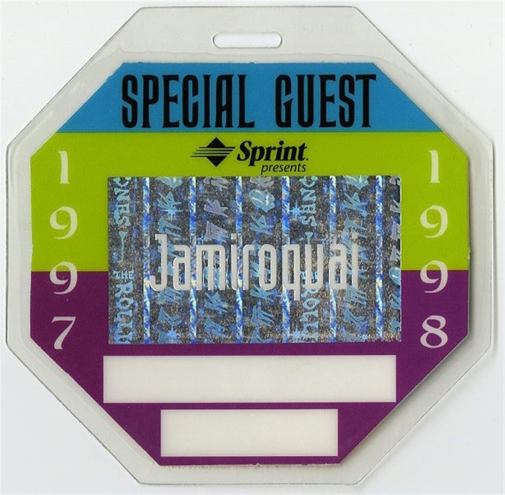 Rolling Stones 1997 Laminated Backstage Pass Bridges to Babylon Tour Jamiroquai