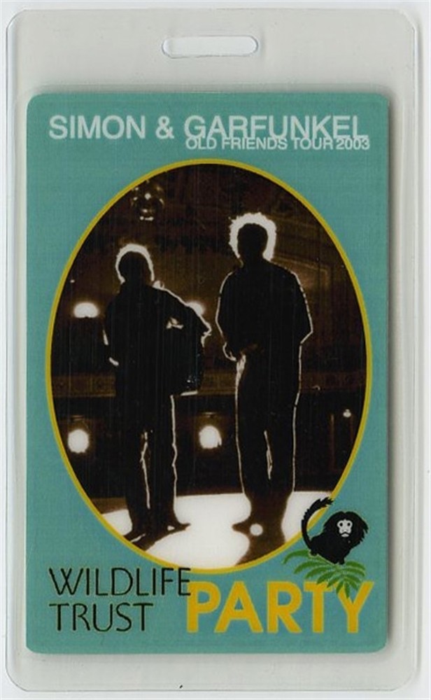 Simon & Garfunkel 2003 Laminated Backstage Pass Old Friends Tour