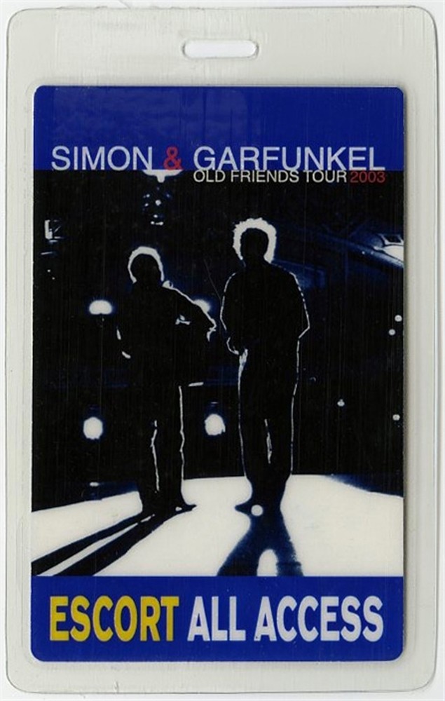 Simon & Garfunkel 2003 Laminated Backstage Pass Old Friends Tour AA