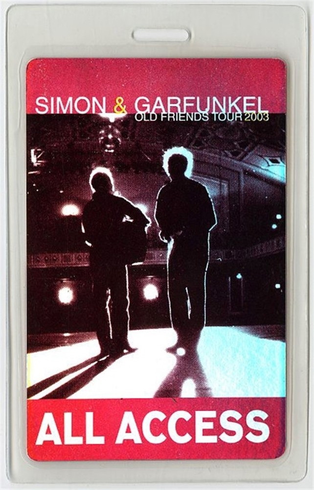 Simon & Garfunkel 2003 Old Friends Tour Laminated Backstage Pass