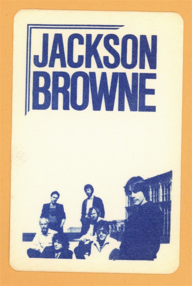 Jackson Browne 1990 Concert Tour Backstage Pass