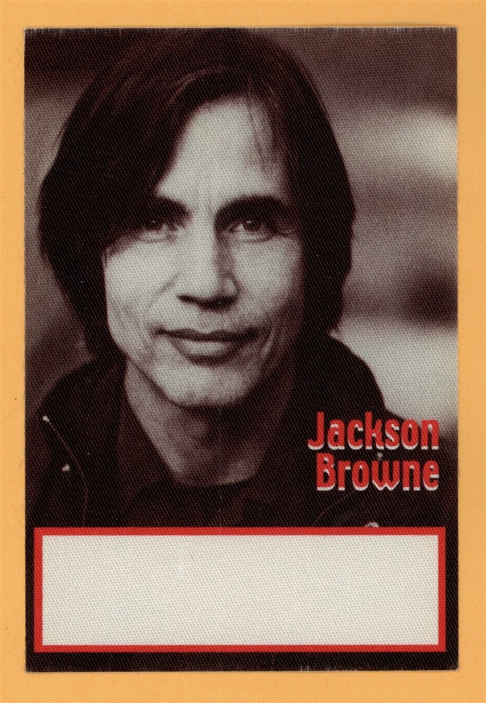 Jackson Browne 2008 Concert Tour WORKING Backstage Pass