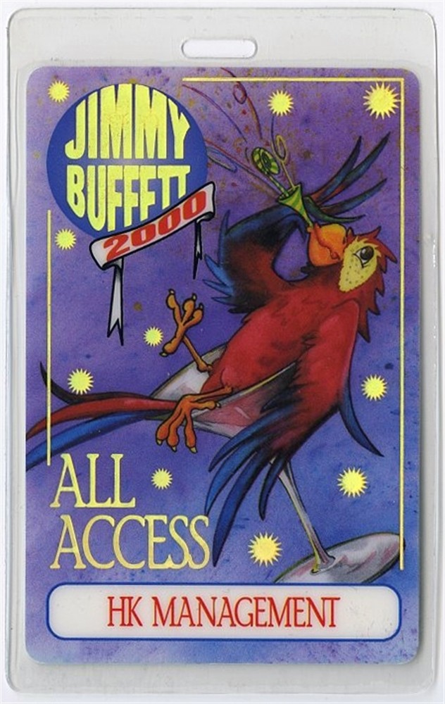 Jimmy Buffett 2000 New Year's Eve Y2K Concert All Access Laminate Backstage Pass
