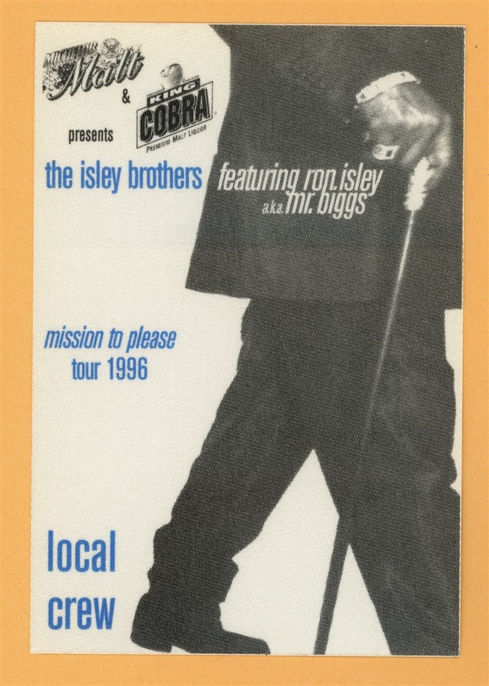 Isley Brothers 1996 Mission To Please Concert Tour CREW Backstage Pass