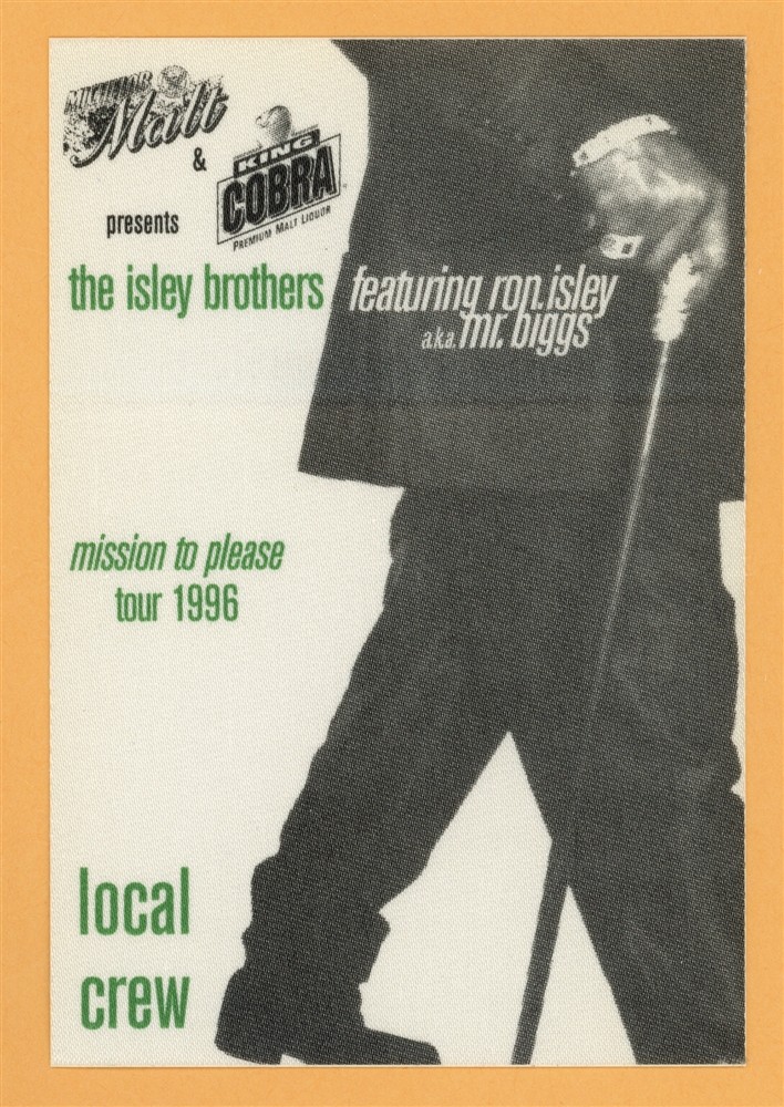 Isley Brothers 1996 Mission To Please Concert Tour CREW Backstage Pass