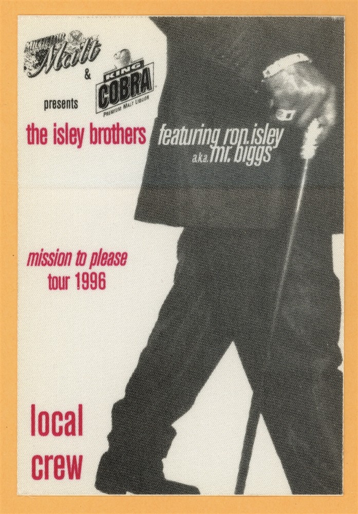 Isley Brothers 1996 Mission To Please Concert Tour CREW Backstage Pass