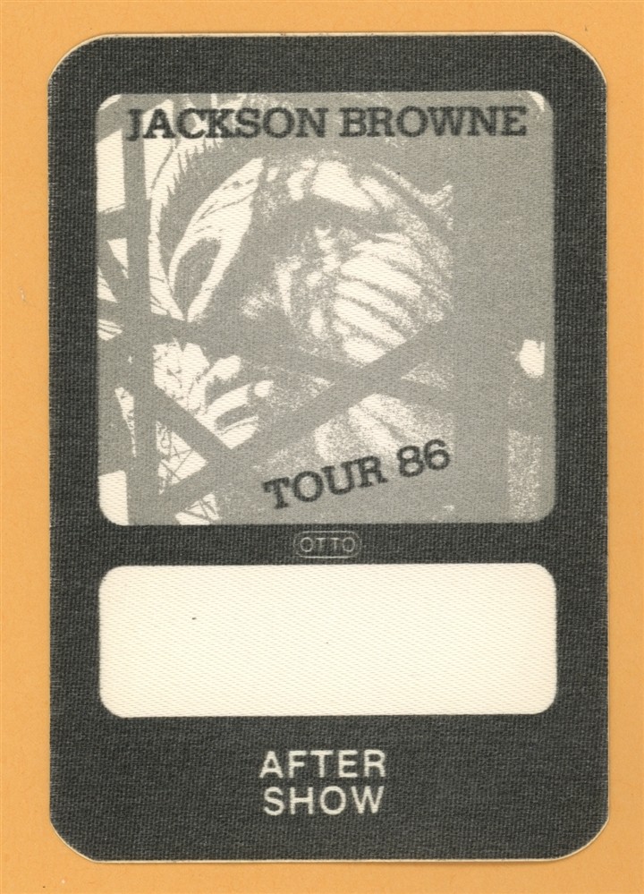 Jackson Browne 1986 Lives In The Balance Concert Tour AFTER SHOW Backstage Pass