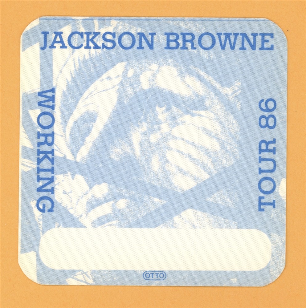 Jackson Browne 1986 Lives In The Balance Concert Tour WORKING Backstage Pass