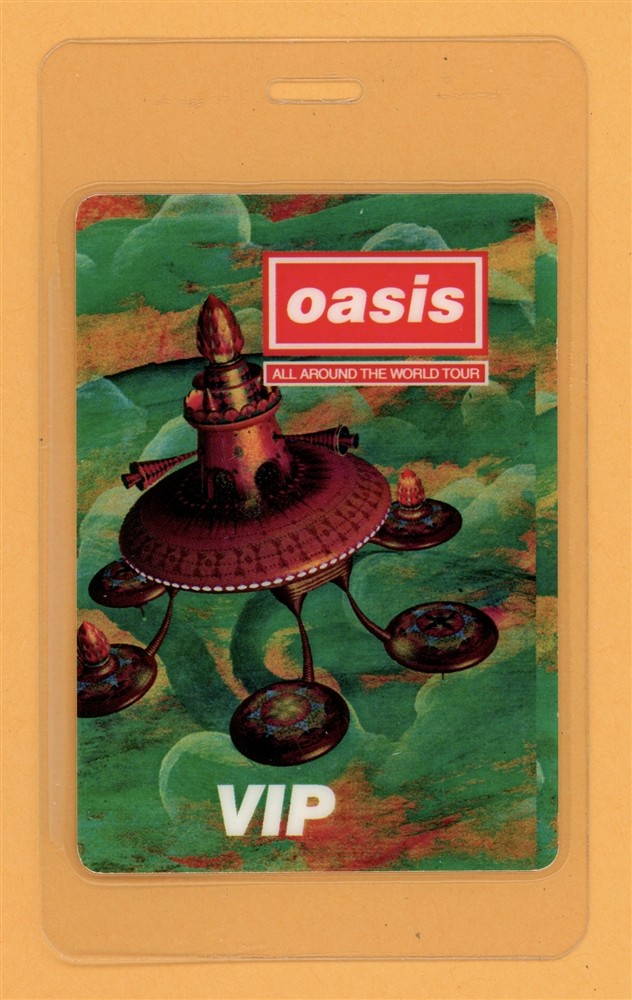 Oasis 1997 Be Here Now Tour VIP Laminated Backstage Pass
