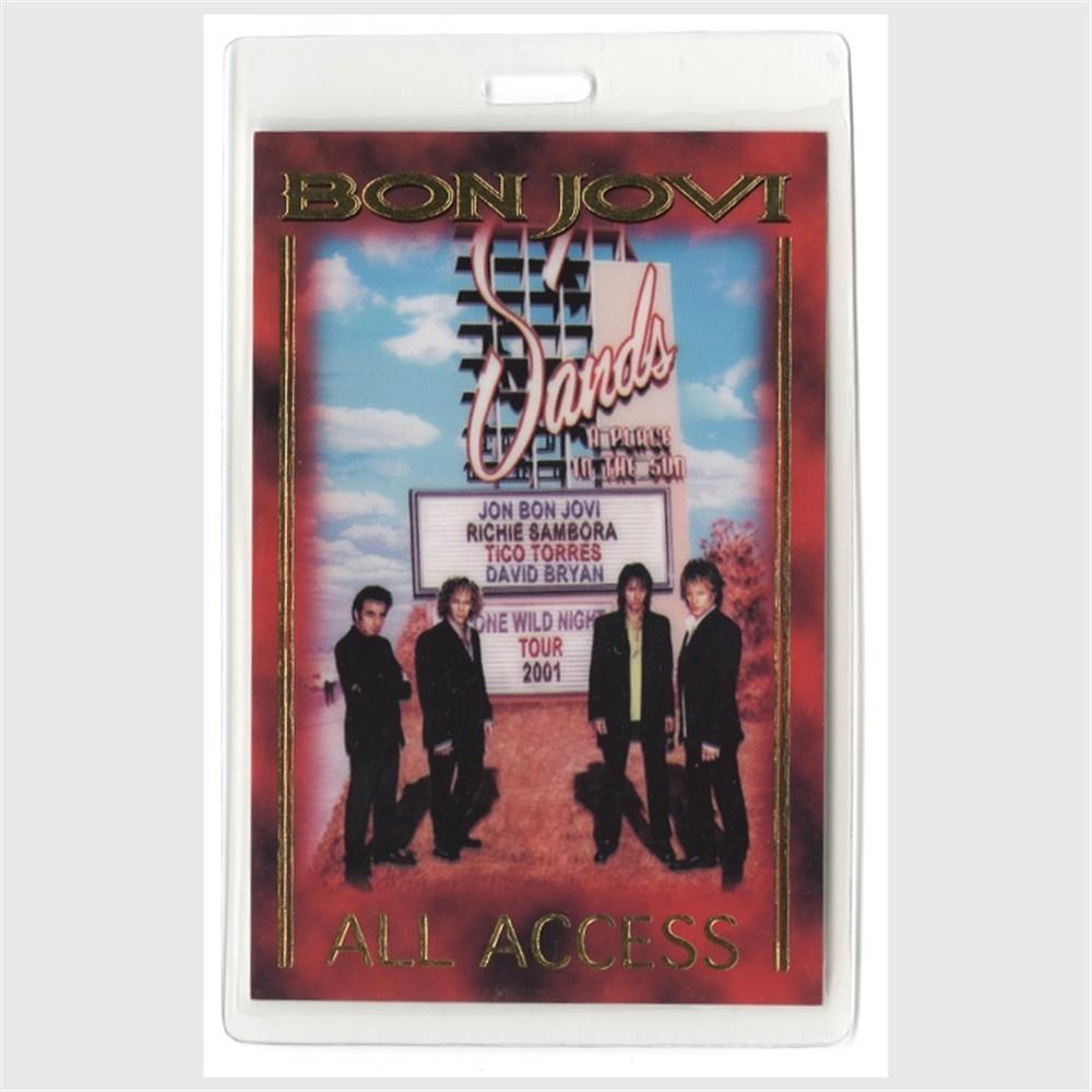 Bon Jovi 2001 One Wild Night Concert Tour All Access Laminated Backstage Pass