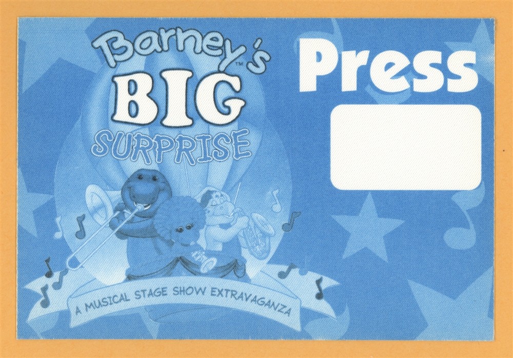 Barney's BIG Surprise 1997 Concert Tour PRESS Backstage Pass