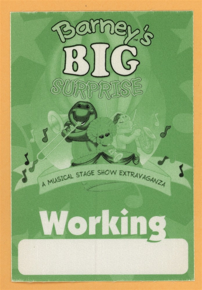 Barney's BIG Surprise 1997 Concert Tour WORKING Backstage Pass