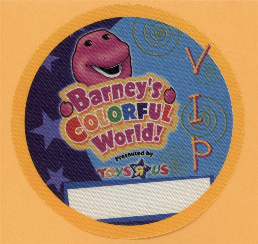 Barney's Colorful World 2004 Concert Tour VIP Backstage Pass