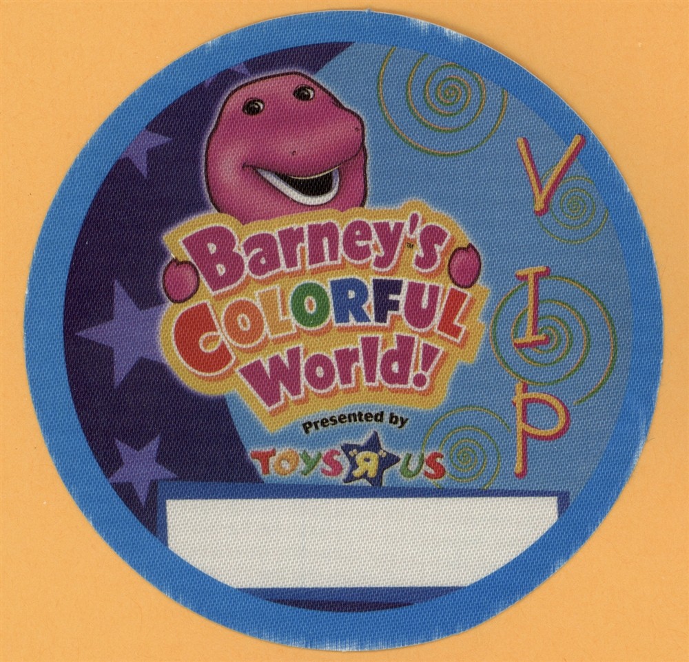 Barney's Colorful World 2004 Concert Tour VIP Backstage Pass