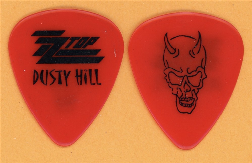 ZZ Top Dusty Hill Devil Skull Vintage Guitar Pick - 2009 40th Anniversary Tour
