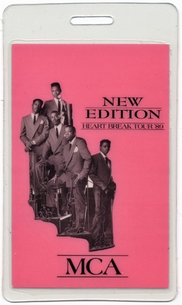 New Edition 1989 Heart Break Concert Tour Laminated Backstage Pass Bobby Brown