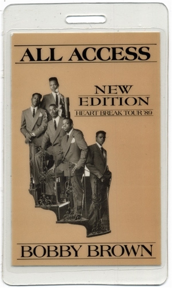 New Edition 1989 Heart Break Concert Tour Laminated Backstage Pass Bobby Brown