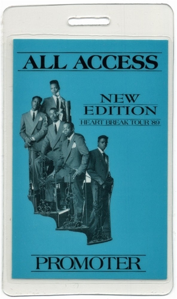 New Edition 1989 Heart Break Concert Tour Vintage Laminated Backstage Pass