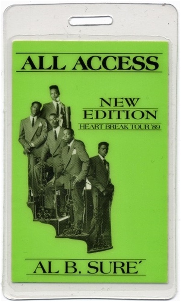 New Edition 1989 Laminated Backstage Pass Heart Break Tour Al B. Sure