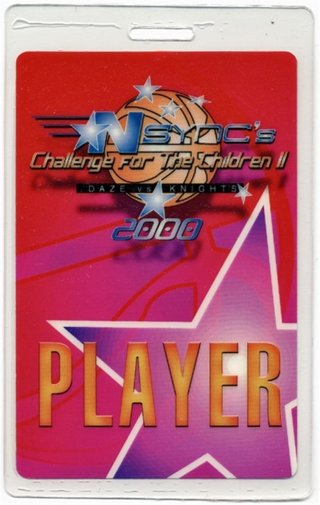 NSYNC 2000 Challenge for the Children II Charity Event Laminated Backstage Pass