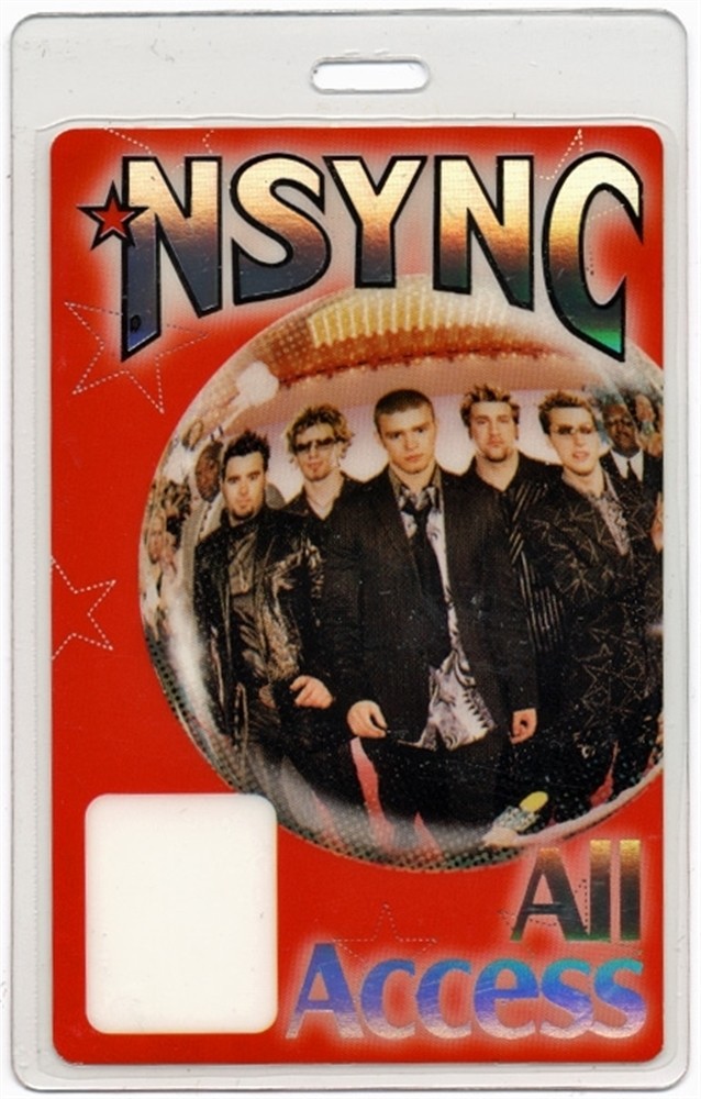 NSYNC 2000 Concert Tour Laminated Backstage Pass Justin Timberlake