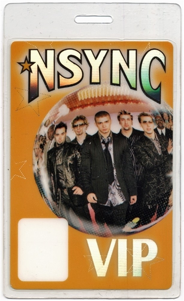 NSYNC 2000 Concert Tour VIP Laminated Backstage Pass Justin Timberlake