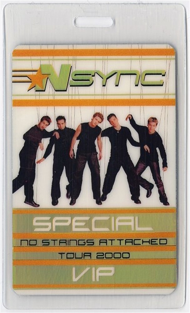 NSYNC 2000 No Strings Attached Tour Laminated Backstage Pass Justin Timberlake