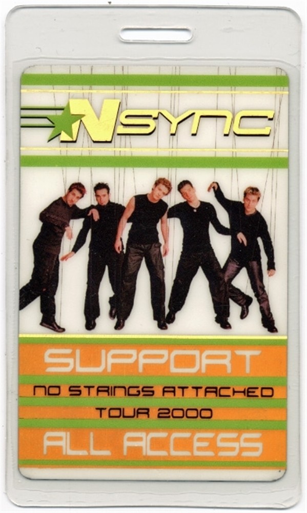 NSYNC 2000 Tour Laminated Backstage Pass Justin Timberlake