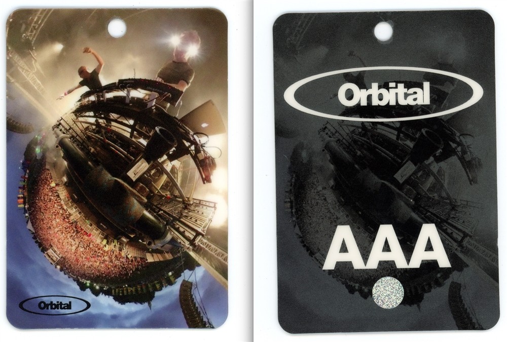 Orbital 2014 Tour AAA Laminated Backstage Pass