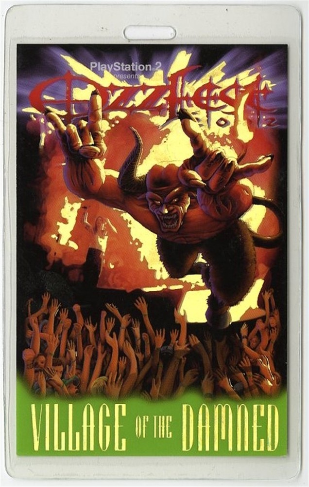 Ozzfest 2002 Laminated Backstage Pass Ozzy Osbourne System of a Down Rob Zombie
