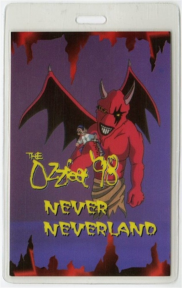 Ozzy Osbourne 1998 Ozzfest Concert Tour Tool Megadeth Laminated Backstage Pass