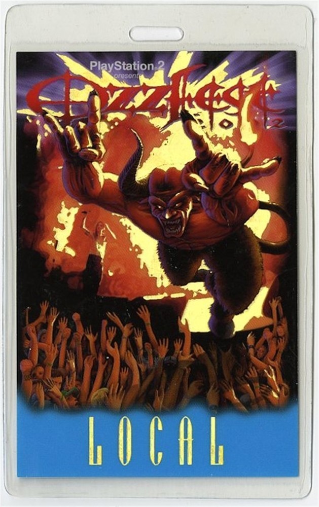 Ozzy Osbourne 2002 Ozzfest Laminated Backstage Pass System of a Down, Rob Zombie
