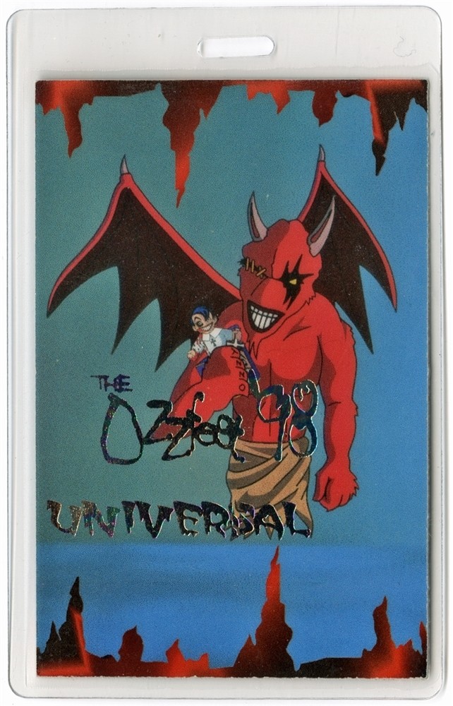 Ozzy Osbourne Tool Motorhead 1998 Ozzfest Concert Tour Laminated Backstage Pass