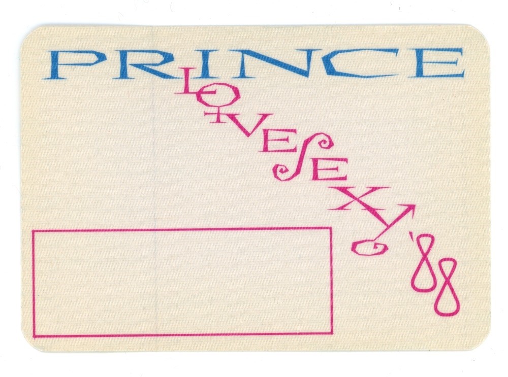 Prince 1988 Lovesexy Concert Tour Backstage Pass