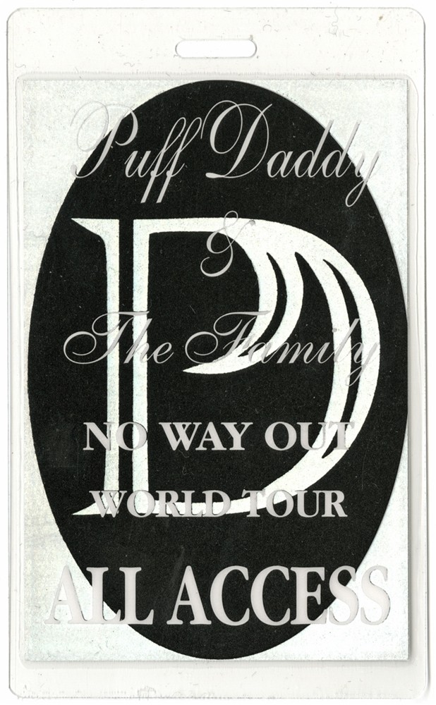 Puff Daddy 1998 Laminated Backstage Pass No Way Out Tour Lil Kim Mase 112 Foxy
