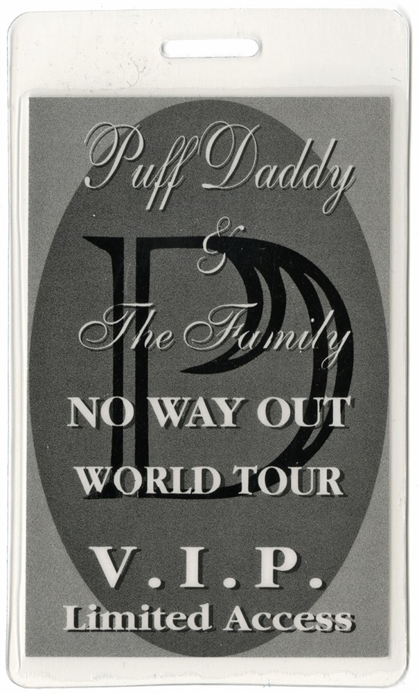 Puff Daddy 1998 No Way Out Concert Tour w/ Lil Kim VIP Laminated Backstage Pass