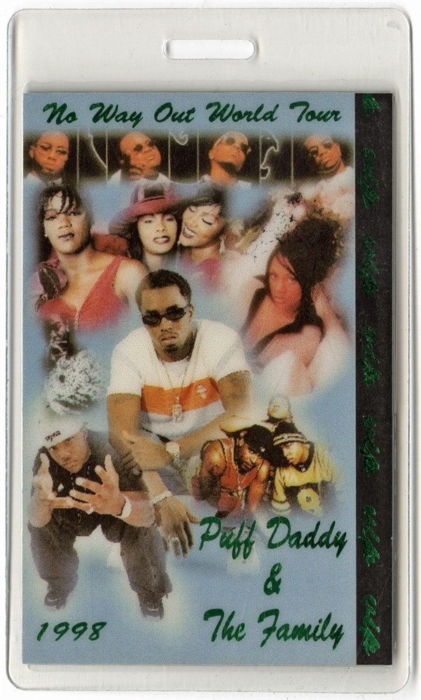 Puff Daddy 1998 No Way Out Tour w/ Lil Kim Sean Combs Laminated Backstage Pass