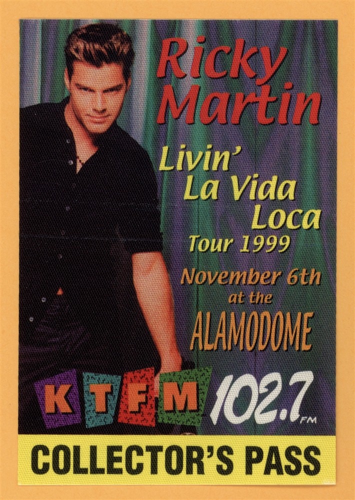 Ricky Martin 1999 Livin La Vida Loca Concert Tour Collectors Backstage Pass