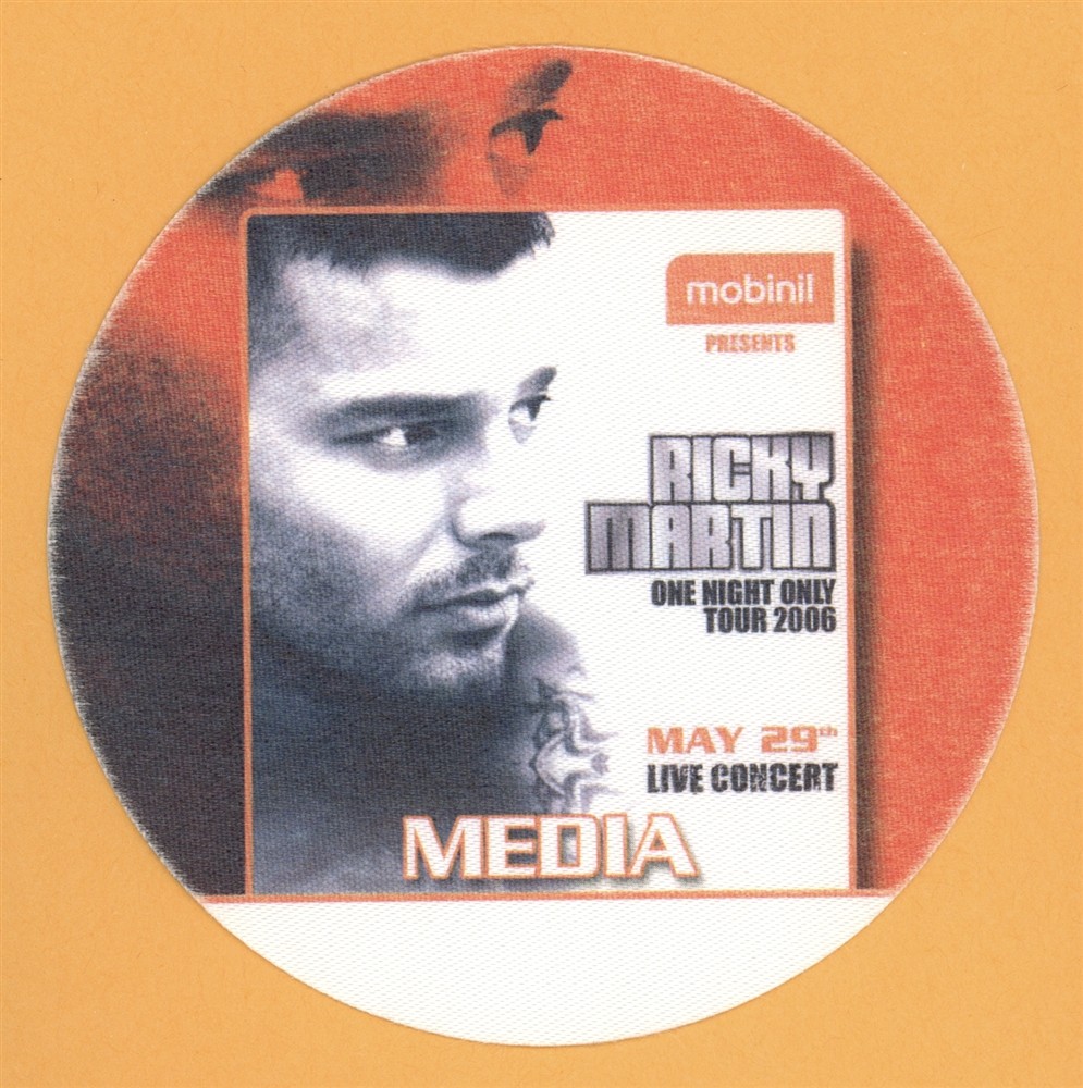 Ricky Martin 2006 One Night Only Concert Tour Media Backstage Pass